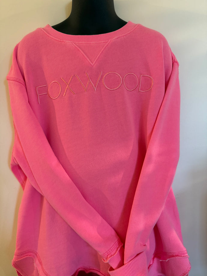 Simplified girls crew neon rose