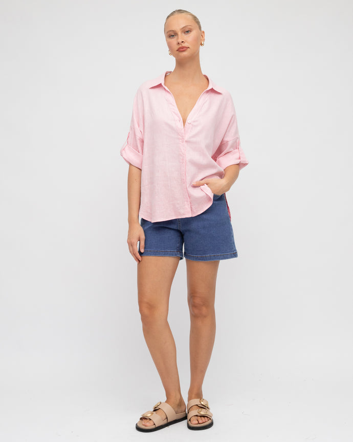 Short sleeve pink shirt