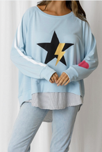 Load image into Gallery viewer, Bridie stripe layered star bolt relaxed sweat
