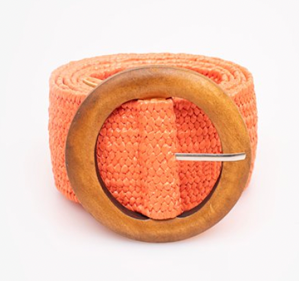 Rattan stretch belt orange