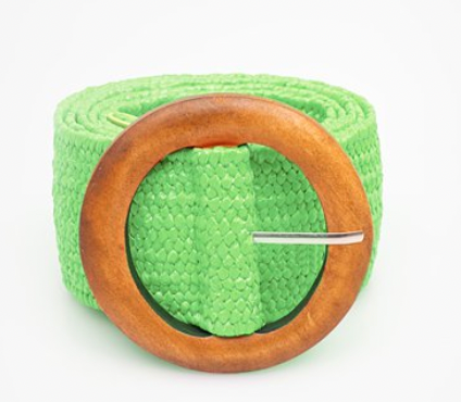 Rattan stretch belt green