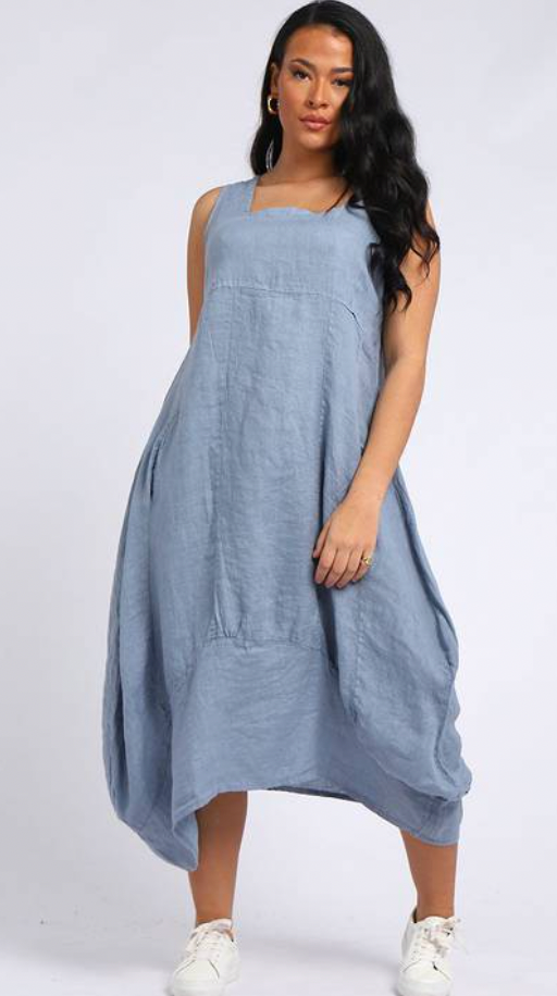 Gabriella linen dress denim