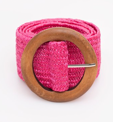 Rattan stretch belt pink