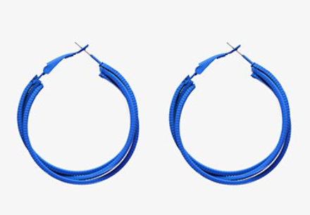 cobalt hoop earring - antler