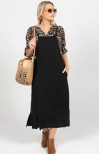 Load image into Gallery viewer, Freez black apron dress
