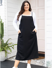 Load image into Gallery viewer, Freez black apron dress

