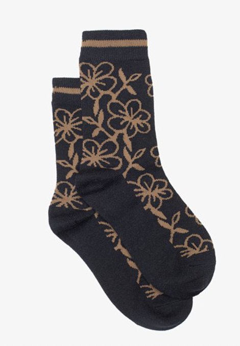 Khaki flower sock