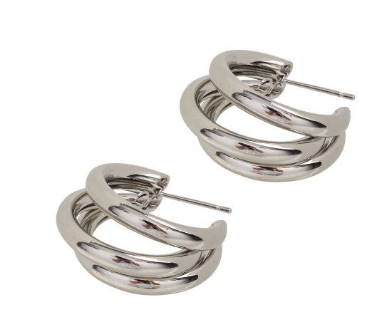 Sammi multi hoop earring silver