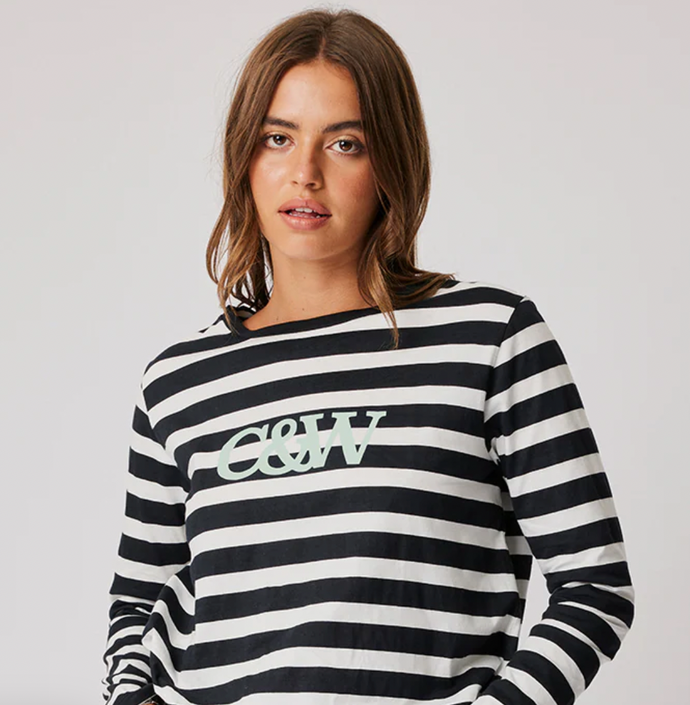 Lola long sleeve top - black and white