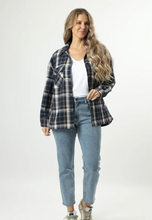 Load image into Gallery viewer, Becca shacket navy check
