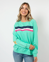 Load image into Gallery viewer, Classic sweater spearmint w stripes
