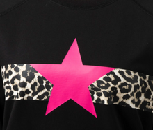 Load image into Gallery viewer, Black with neon pink star sweatshirt
