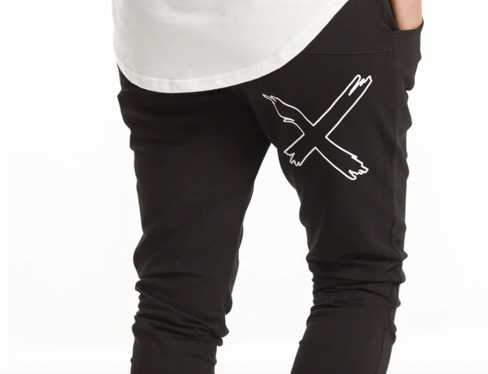 Apartment pant winter weight Black w white  X outline