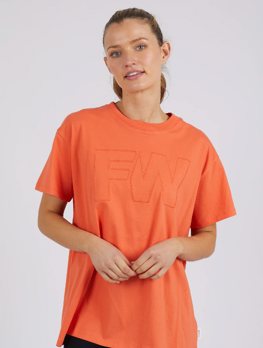 Embroidery tee orange