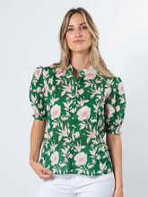 Load image into Gallery viewer, Bex blouse vintage green floral
