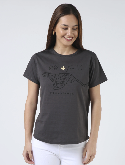 Ace tee grey snow leopard