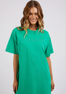 Simplified tee dress bright green