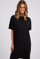 Simplified tee dress washed black
