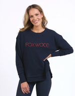 Simplified crew navy metallic with red