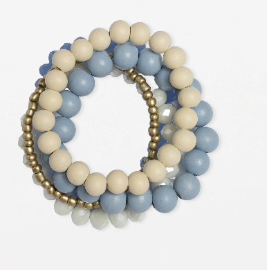 Mixed blues bracelet set 4