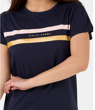 Load image into Gallery viewer, Navy icon stripe tee
