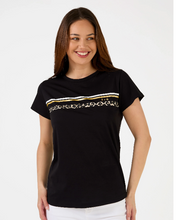 Load image into Gallery viewer, Black icon stripe tee
