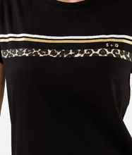 Load image into Gallery viewer, Black icon stripe tee
