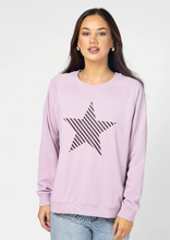 Load image into Gallery viewer, Classic sweater lilac w star
