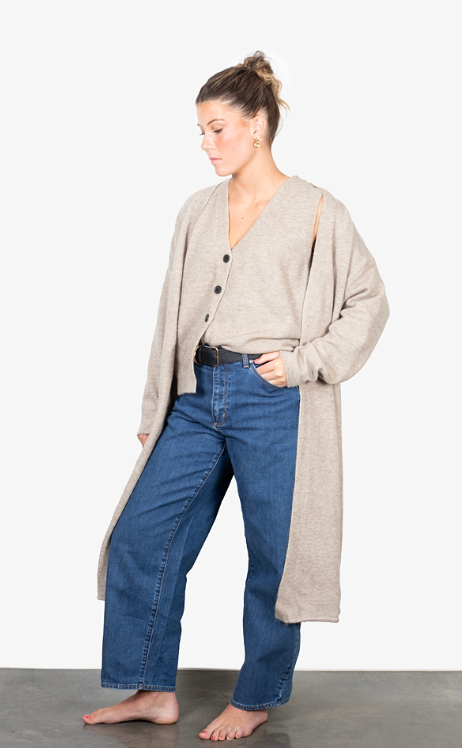 Cardi vest set oat
