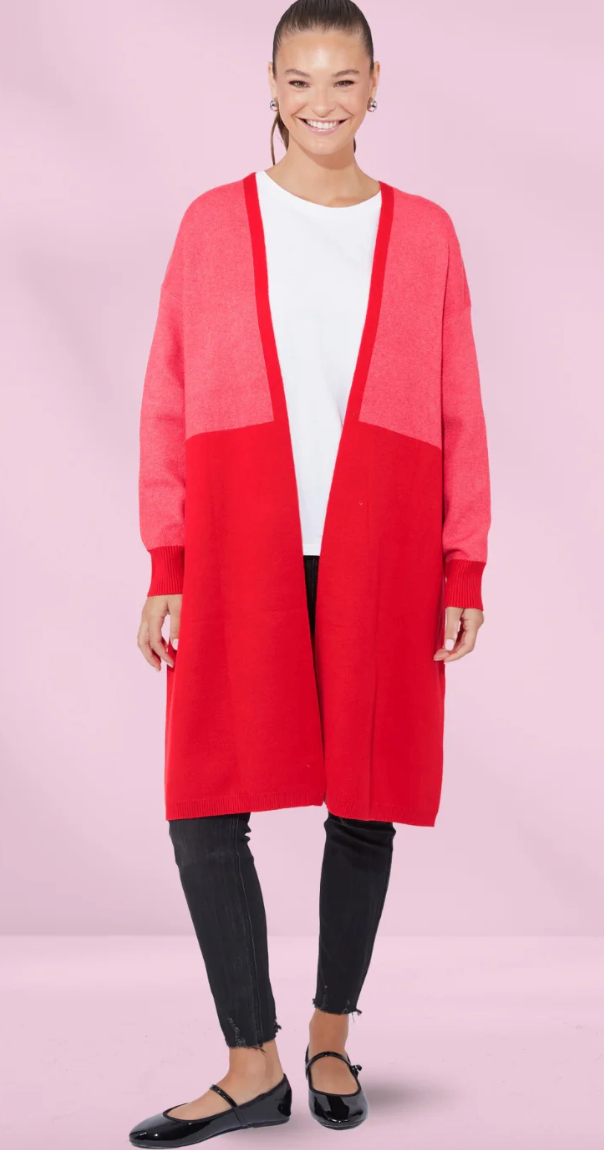 Cyprus cardigan chilli/pink