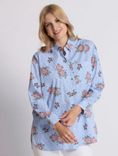 Load image into Gallery viewer, Estella shirt floral blue stripe
