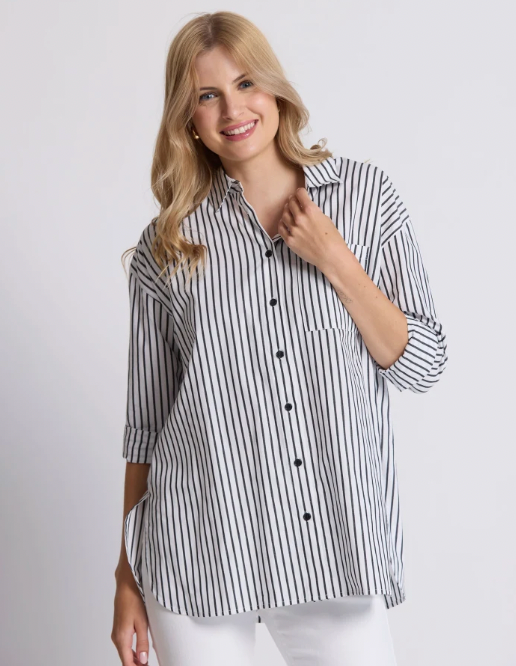 Estella shirt black and white stripe
