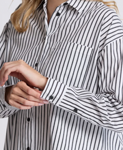 Load image into Gallery viewer, Estella shirt black and white stripe
