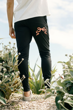 Load image into Gallery viewer, Apartment pants Black w blossom berry bow
