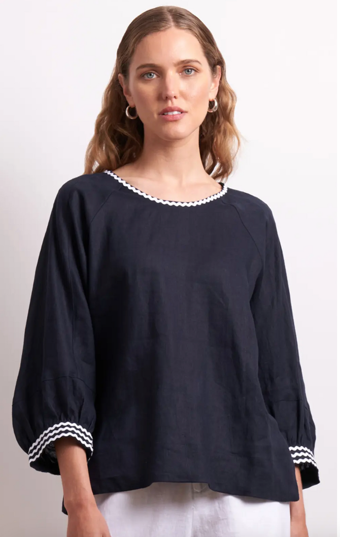 Ric Rac top indigo