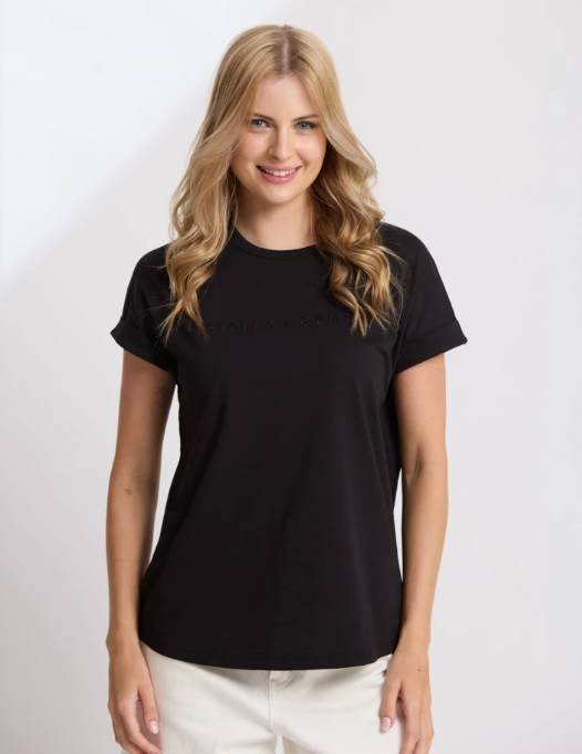 Soho cuff crew embroidered logo black