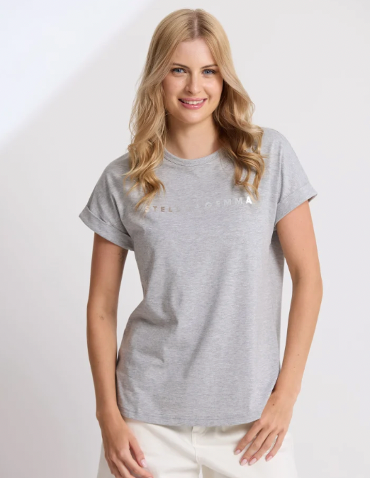Soho cuff crew logo grey marle