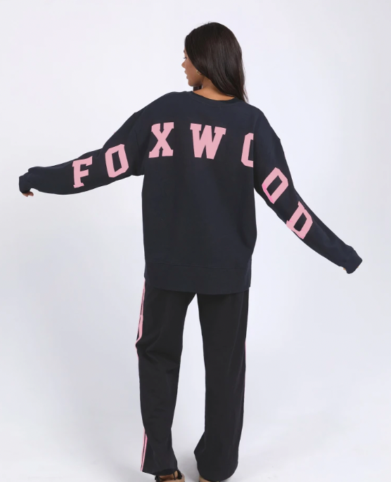 Interval crew navy w neon pink