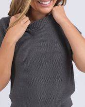 Load image into Gallery viewer, Blair short sleeve knit charcoal
