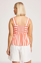Load image into Gallery viewer, Treville stripe tank coral
