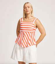Load image into Gallery viewer, Treville stripe tank coral
