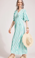Load image into Gallery viewer, Treville stripe maxi dress aqua
