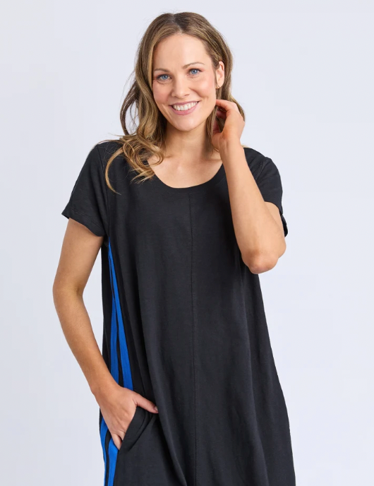 Recovery dress black w blue