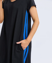 Load image into Gallery viewer, Recovery dress black w blue
