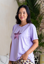 Load image into Gallery viewer, Sequin tee w lilac star
