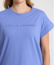 Load image into Gallery viewer, Cuff tee cornflower
