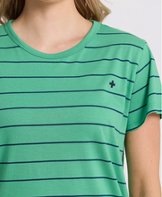 Load image into Gallery viewer, Classic tee green/navy stripe
