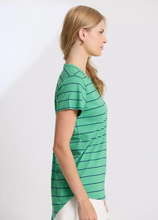 Load image into Gallery viewer, Classic tee green/navy stripe
