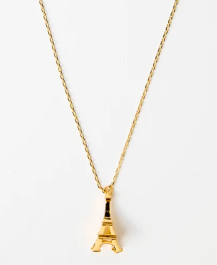 Gold Eiffel tower necklace