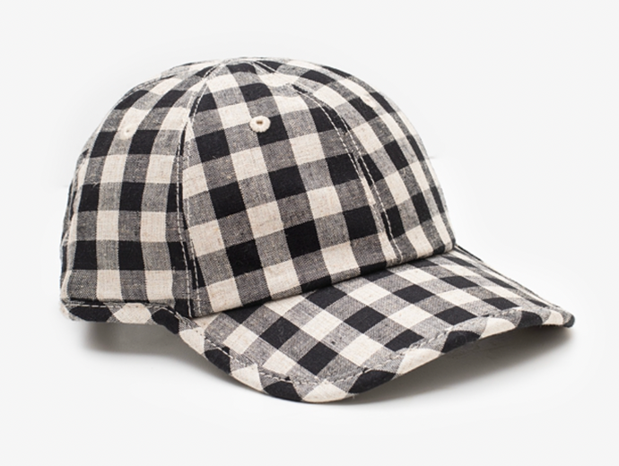 Gingham cap black